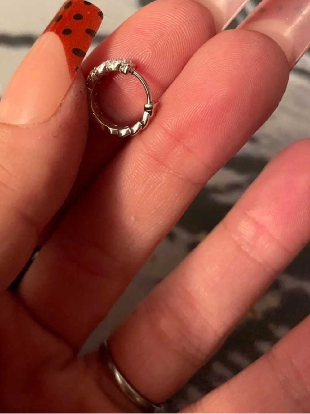 925Silver Crystal-Set Half Eternity earring